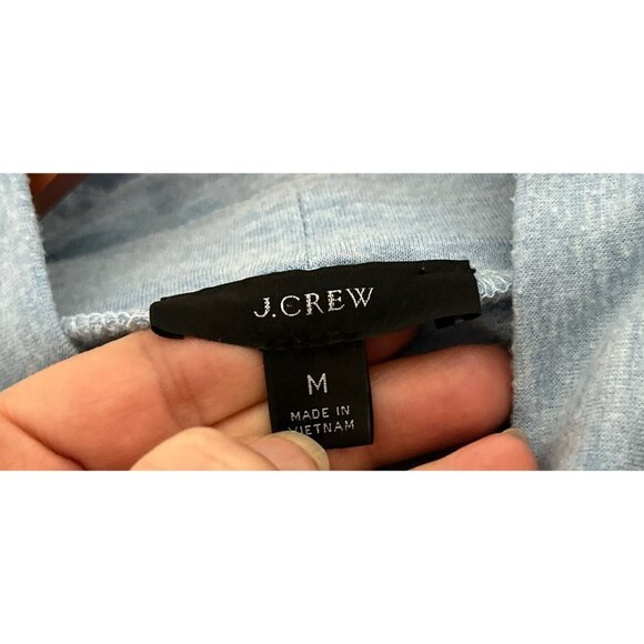 J.CREW Sweatshirt Light Blue Soft High Neck Drawstring Long Sleeve Size Med - Picture 4 of 6